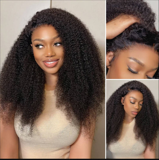 Ready to Wear Glueless Human hair Afro Kinky Wig