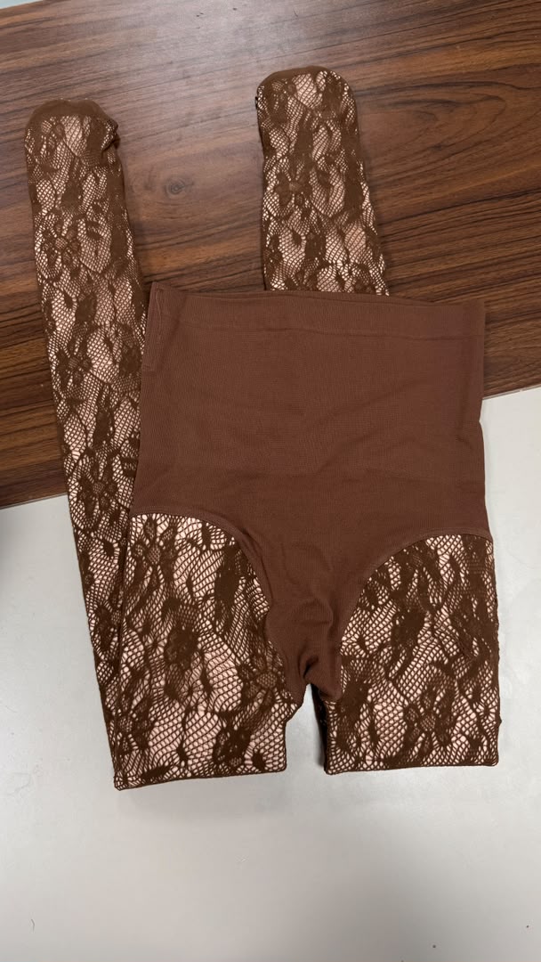 Collant d’hiver floral gainant — Doublé polaire 300 g