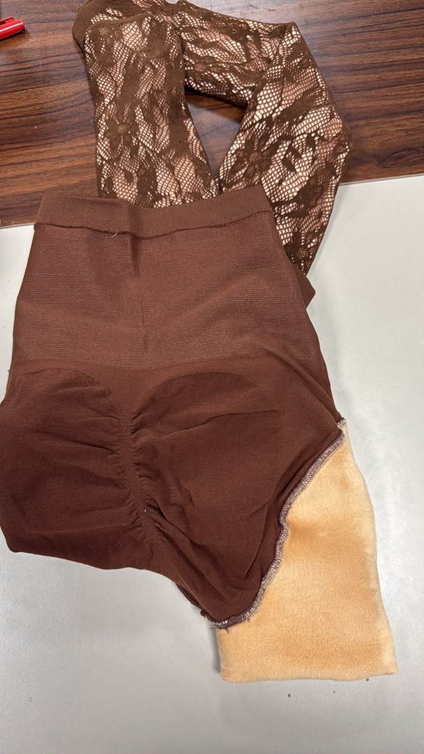 Collant d’hiver floral gainant — Doublé polaire 300 g