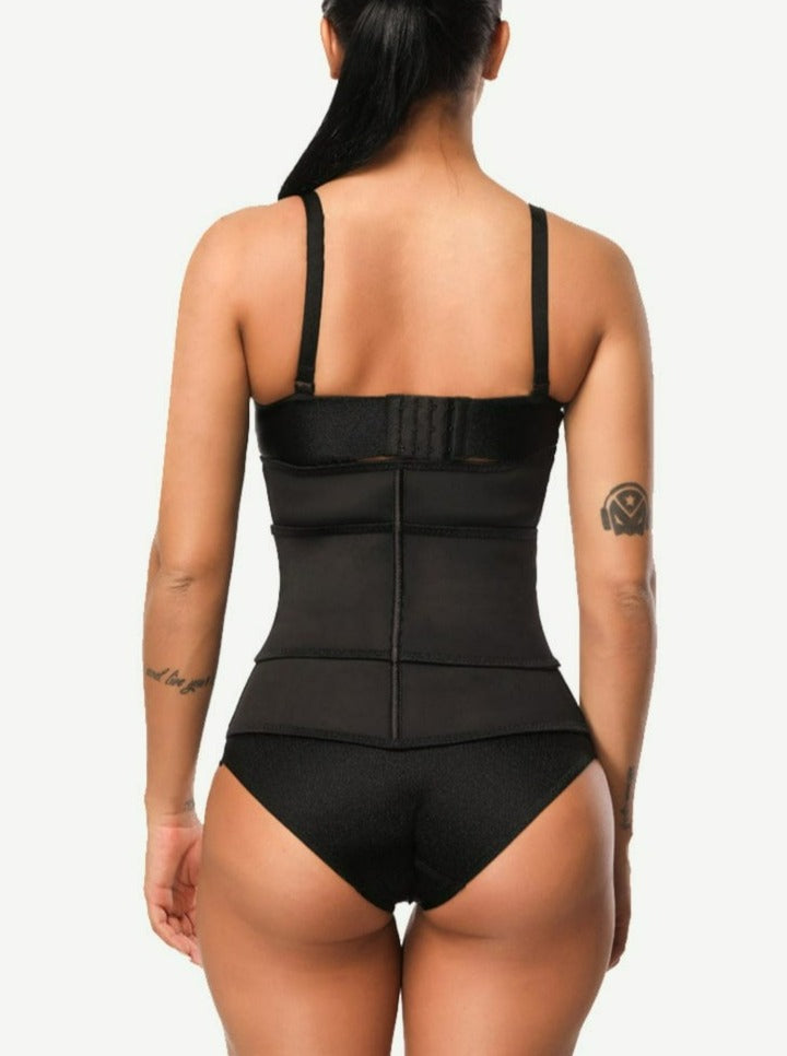 B180019BK01 — Long-Torso Latex Waist Trainer with 9 Steel Bones