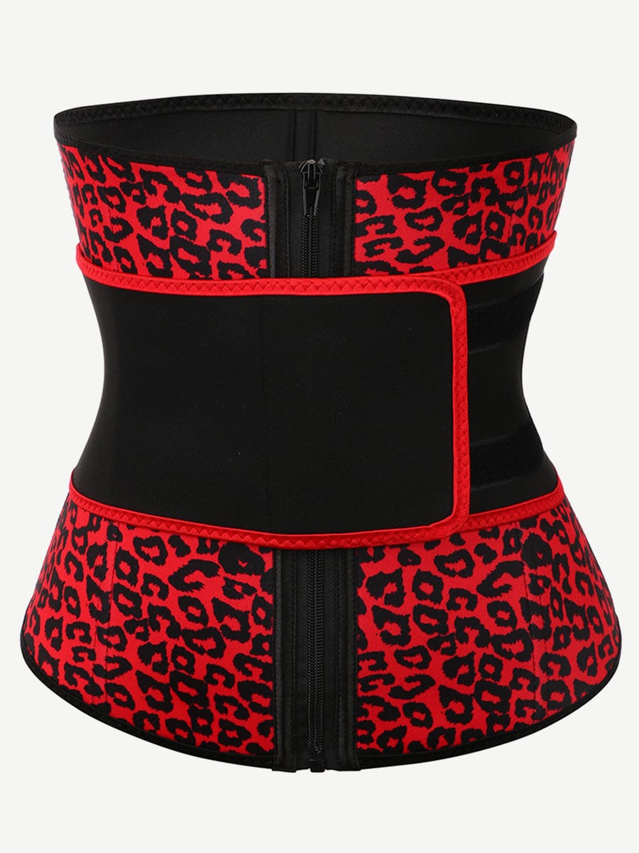 B195077 — Plus-Size Neoprene Waist Trainer with Leopard Belt