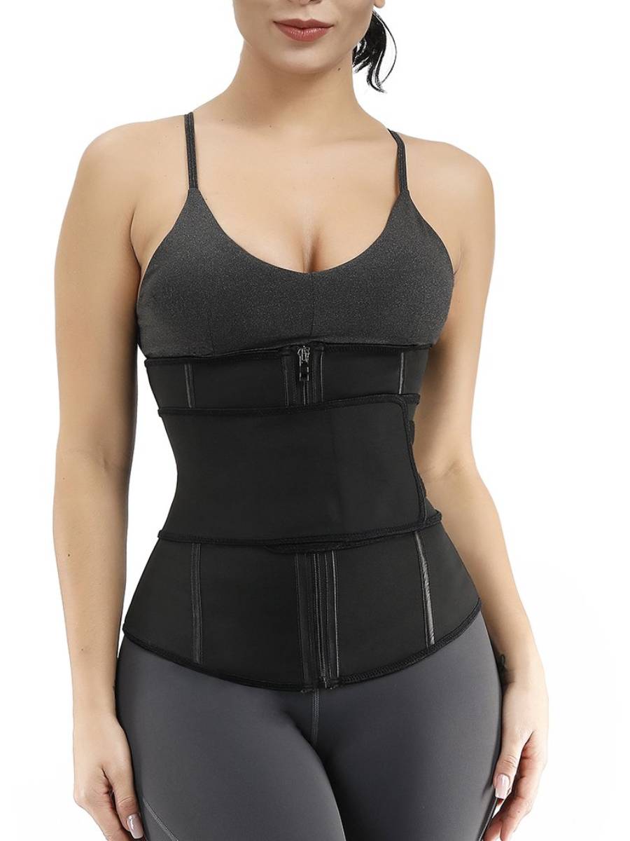 B195079 — Ceinture gainante grande taille doublée avec 7 baleines en acier