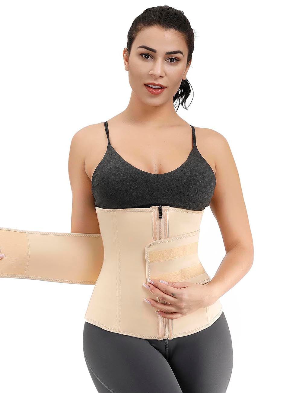 B195079 — Ceinture gainante grande taille doublée avec 7 baleines en acier