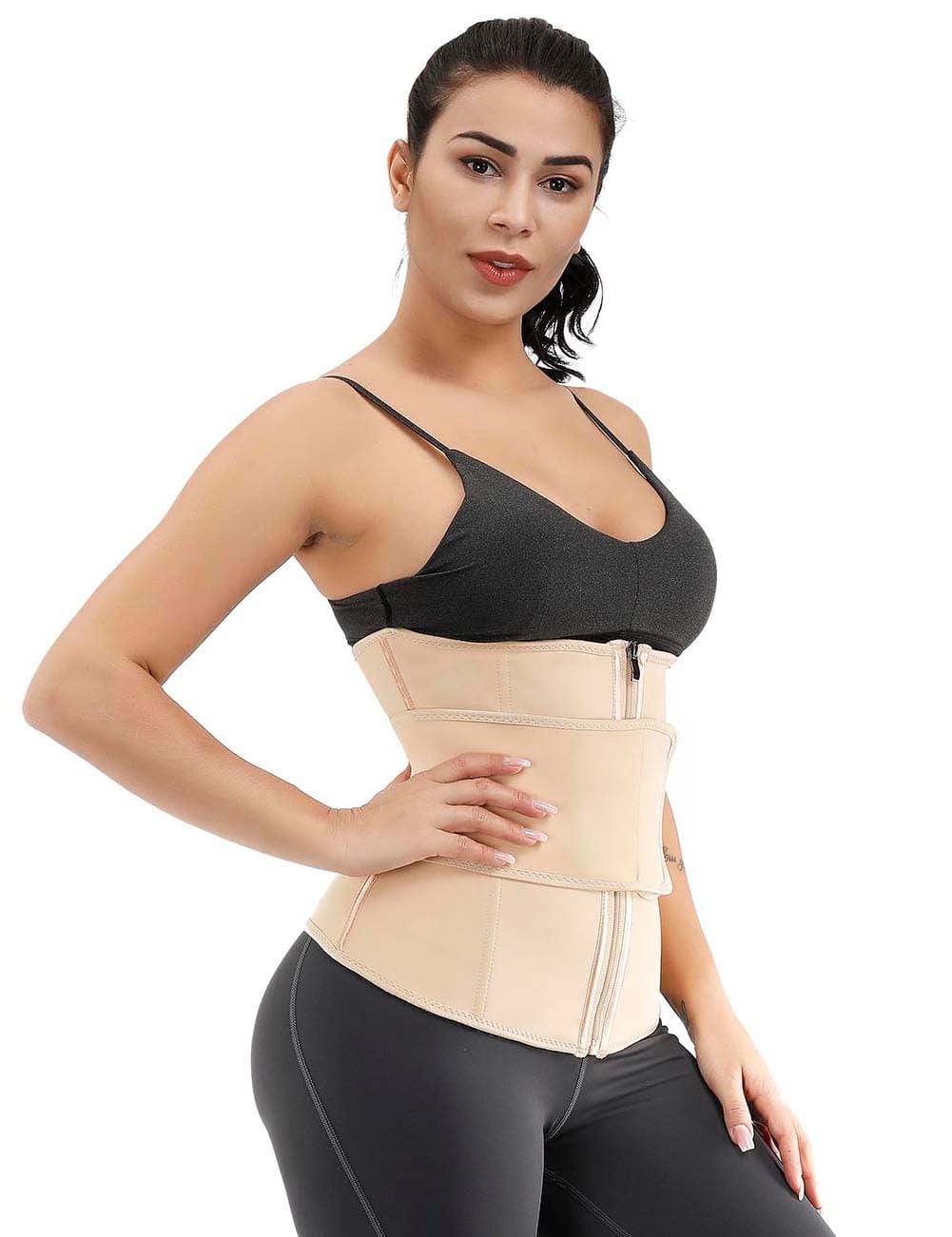 B195079 — Ceinture gainante grande taille doublée avec 7 baleines en acier