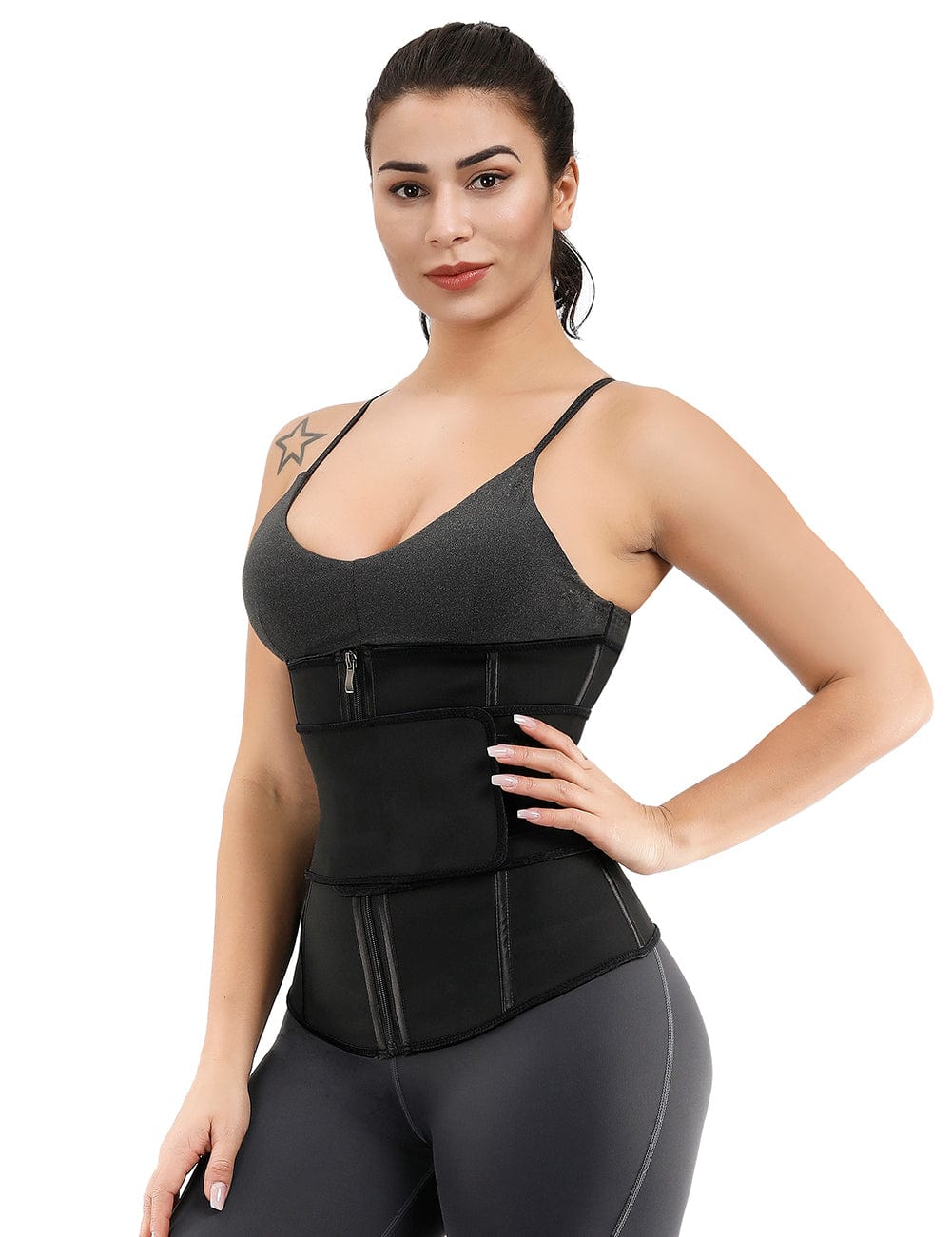 B195079 — Ceinture gainante grande taille doublée avec 7 baleines en acier
