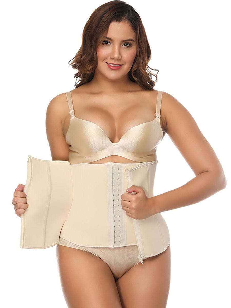 LB40080 — Ceinture gainante grande taille avec zip avant à double couche
