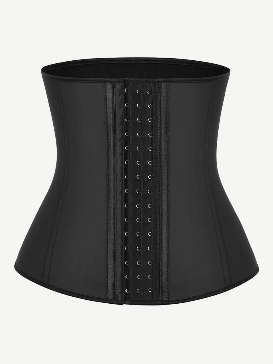 LB4468 — Ceinture gainante en latex avec 9 baleines et fermeture à agrafes