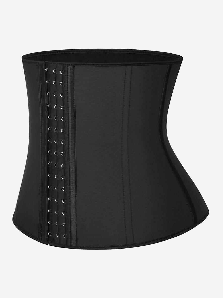 LB4468 — Ceinture gainante en latex avec 9 baleines et fermeture à agrafes