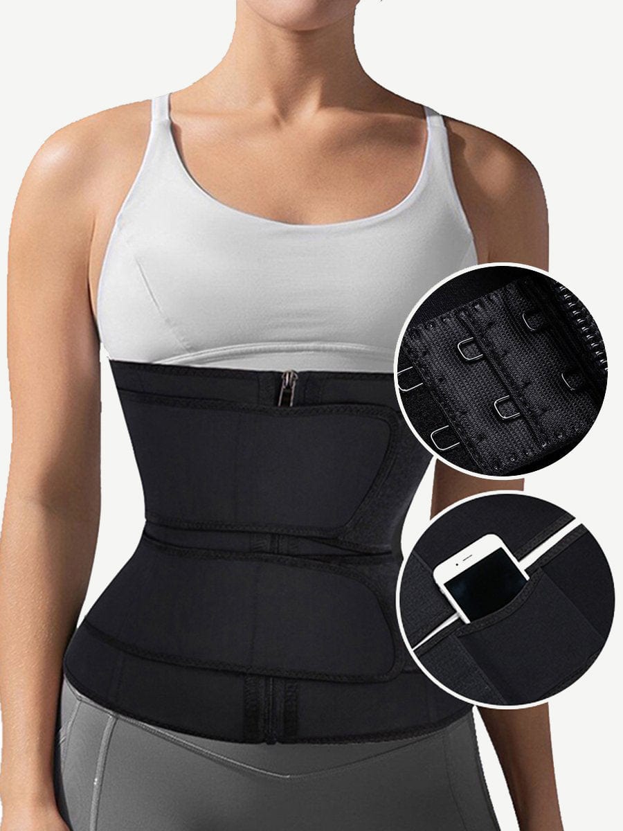MT190009 — Plus-Size Latex Waist Trainer with Double Belts and 7 Steel Bones