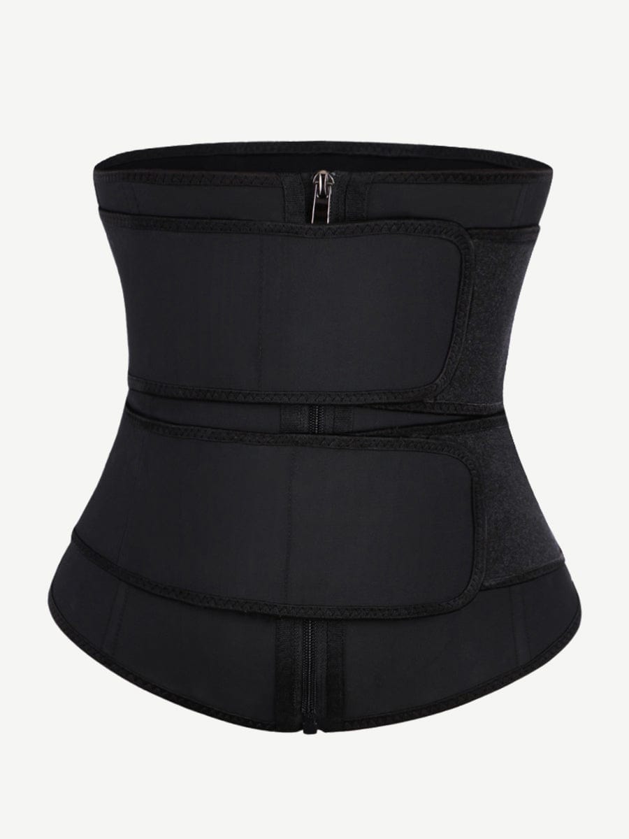 MT190009 — Plus-Size Latex Waist Trainer with Double Belts and 7 Steel Bones