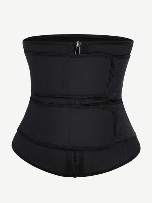MT190009 — Plus-Size Latex Waist Trainer with Double Belts and 7 Steel Bones