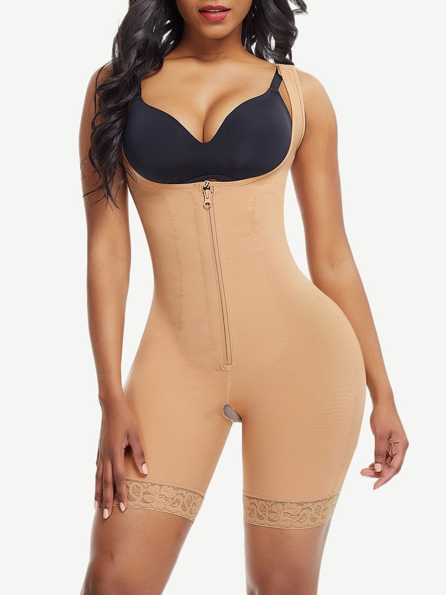 Gaine couvrante à agrafes et zip avant