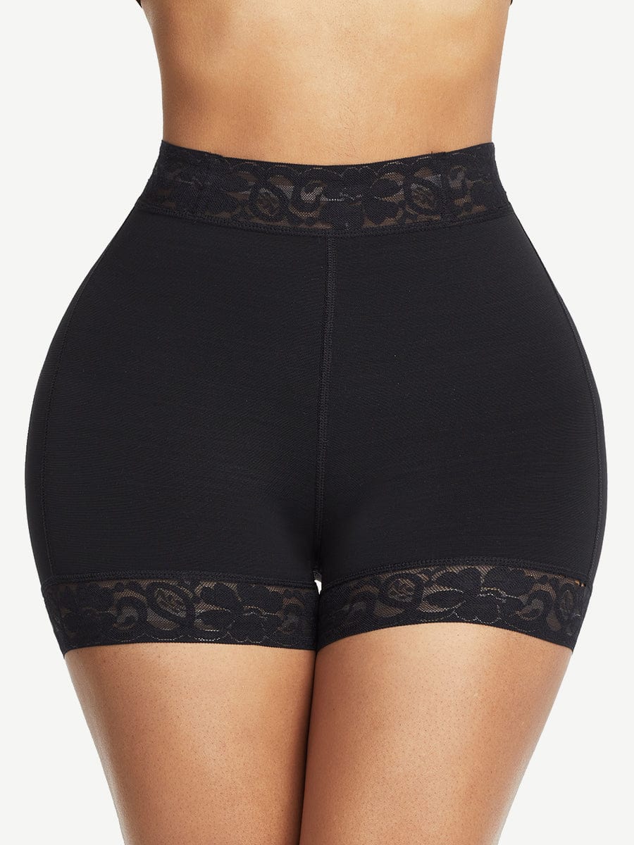 Culotte gainante taille haute à dentelle