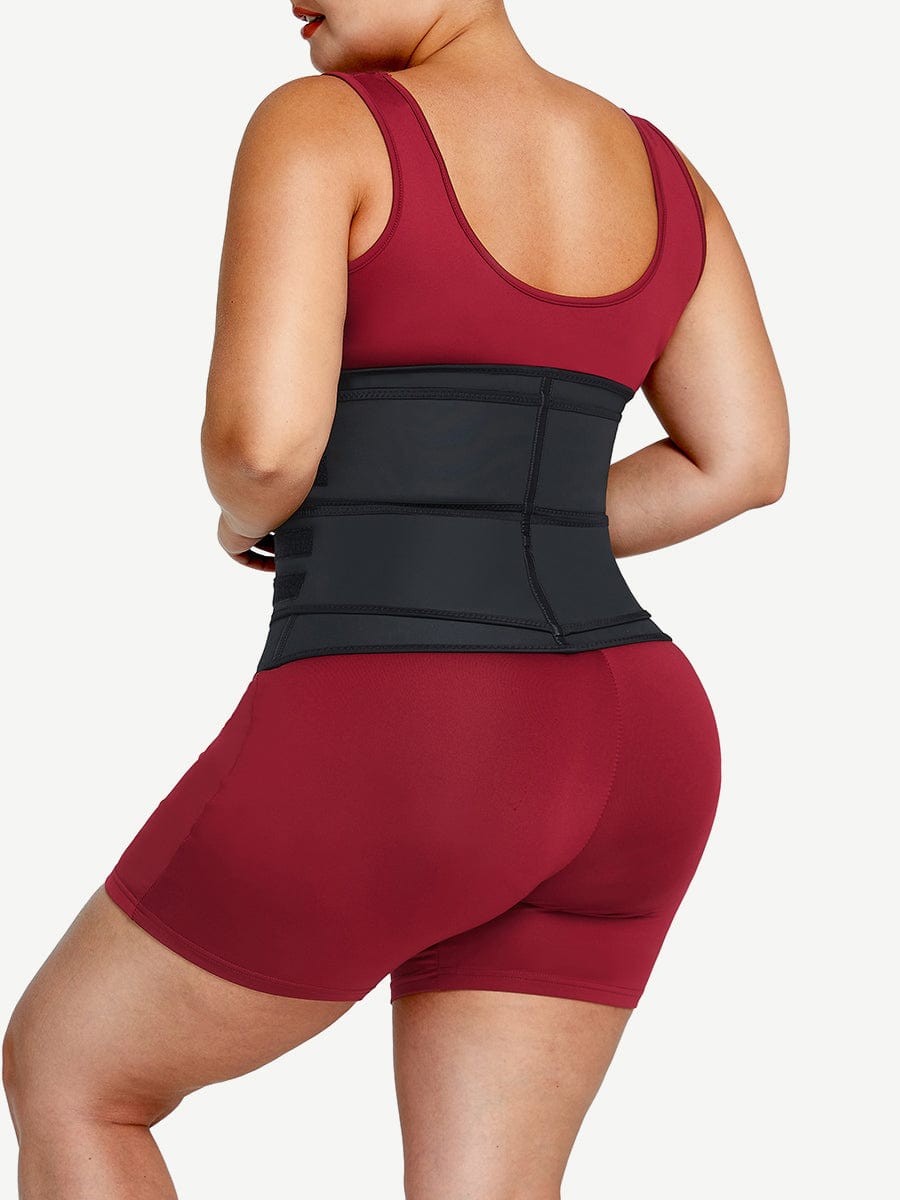 MT200078 — Ceinture gainante en latex grande taille avec zip et sangle réglable