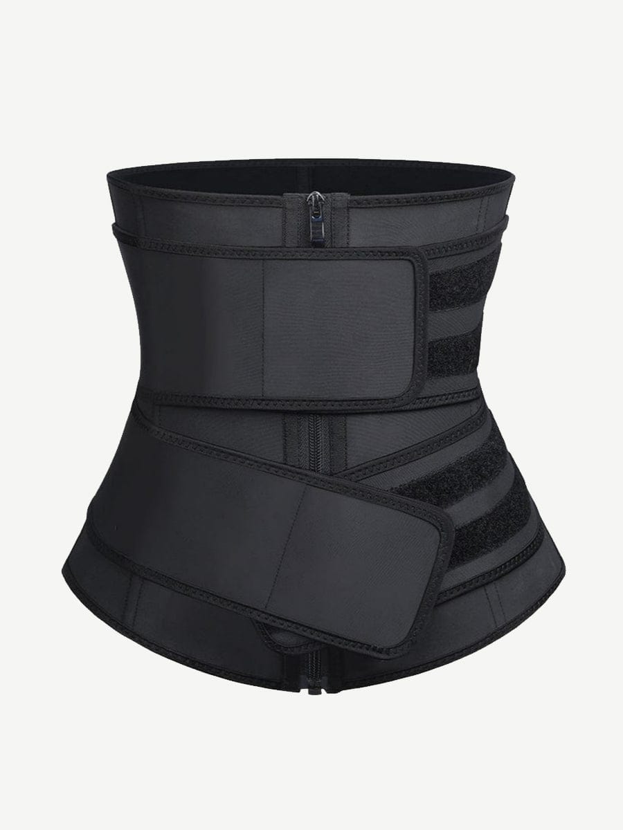 MT200078 — Ceinture gainante en latex grande taille avec zip et sangle réglable