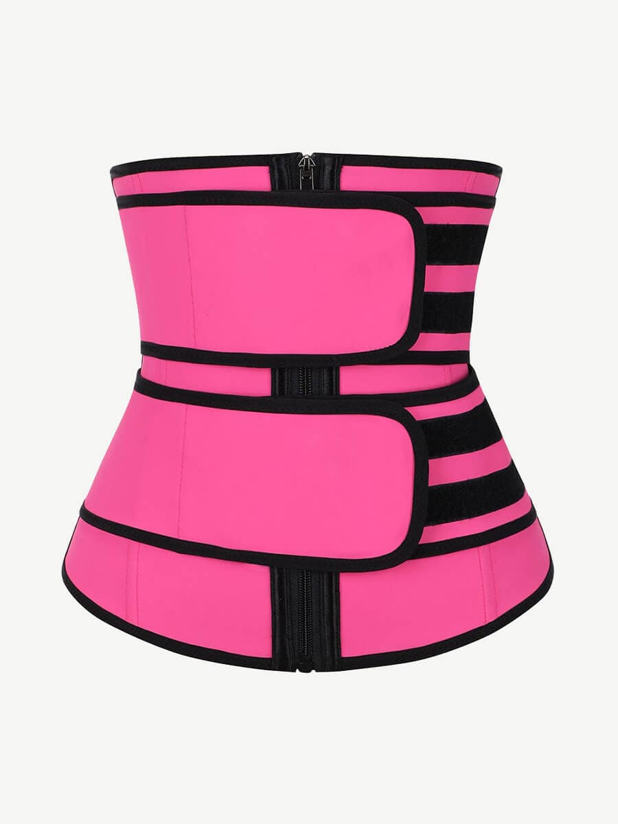 MT200078 — Ceinture gainante en latex grande taille avec zip et sangle réglable