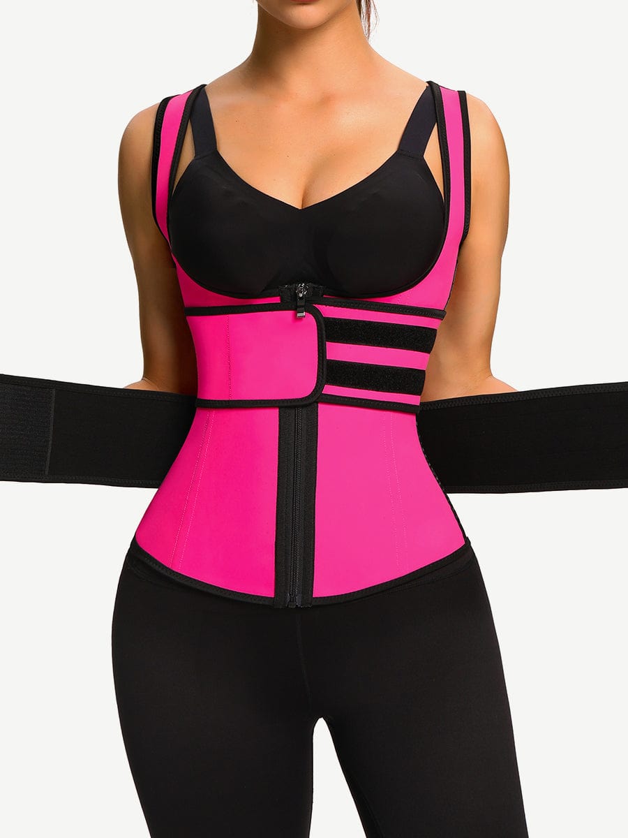 MT200079 — Latex Shaping Vest with Double Belts and Zipper