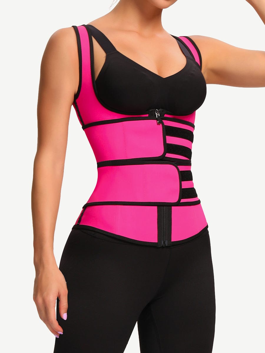 MT200079 — Latex Shaping Vest with Double Belts and Zipper