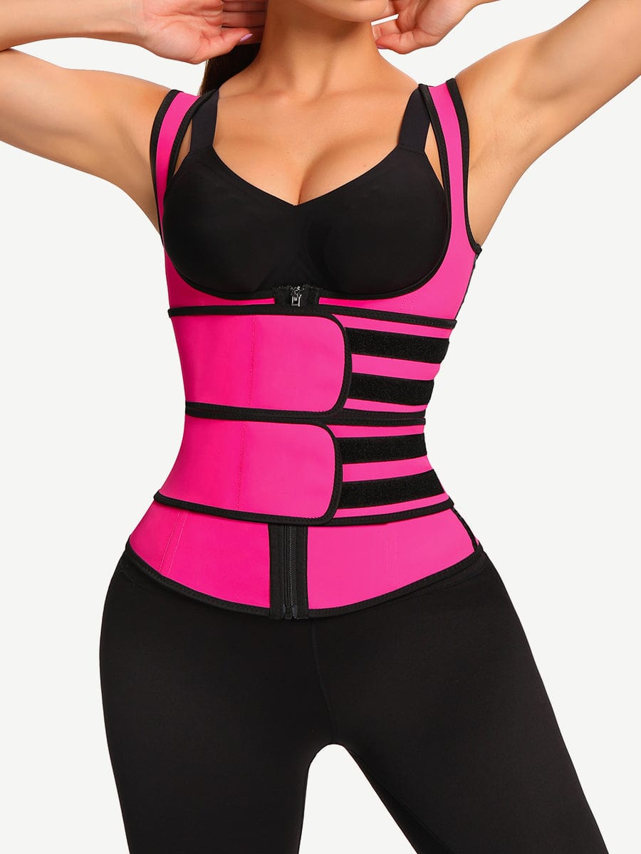 MT200079 — Latex Shaping Vest with Double Belts and Zipper