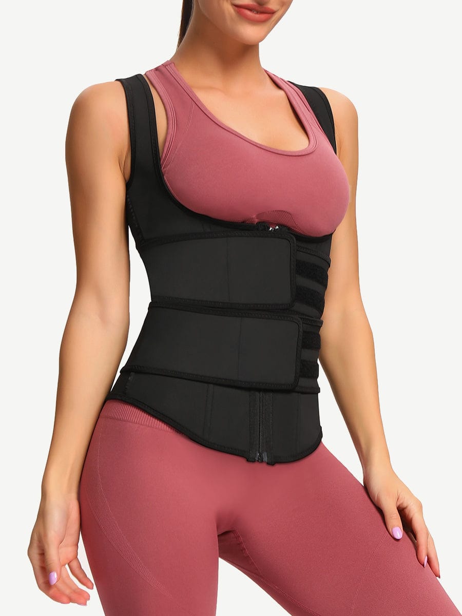 MT200079 — Latex Shaping Vest with Double Belts and Zipper