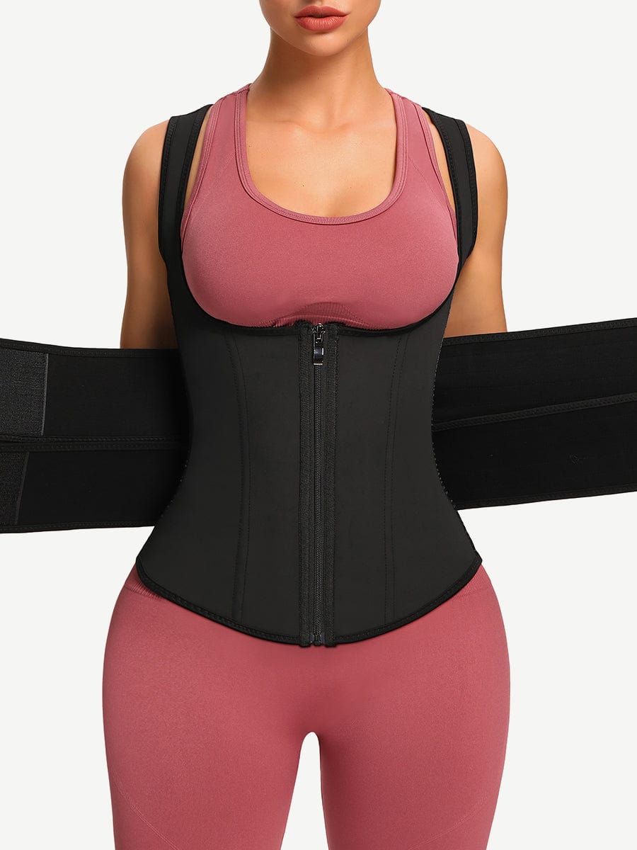 MT200079 — Latex Shaping Vest with Double Belts and Zipper