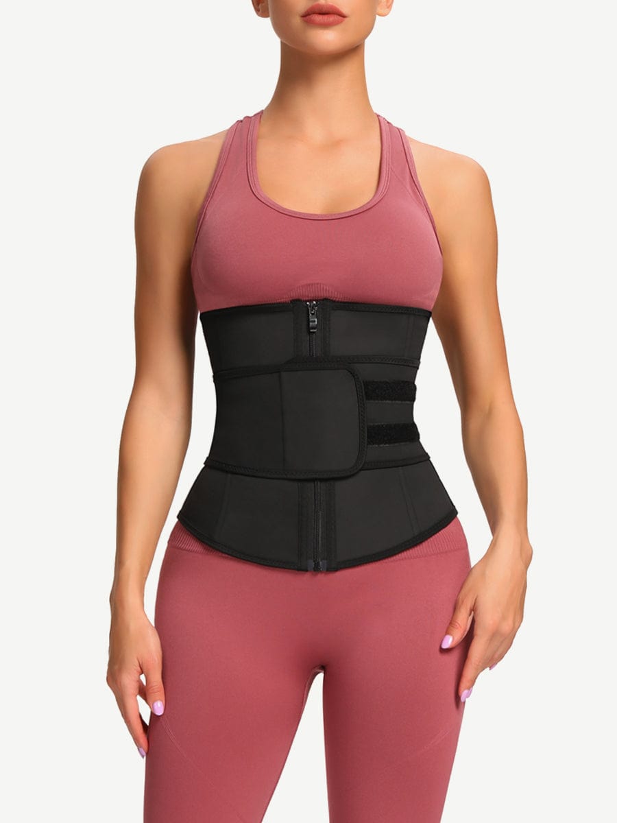 MT200080 — Latex Waist Trainer with 7 Steel Bones, YKK Zipper and Belt