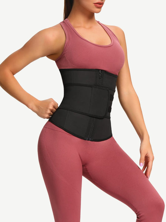 MT200080 — Ceinture gainante en latex avec 7 baleines, zip YKK et sangle