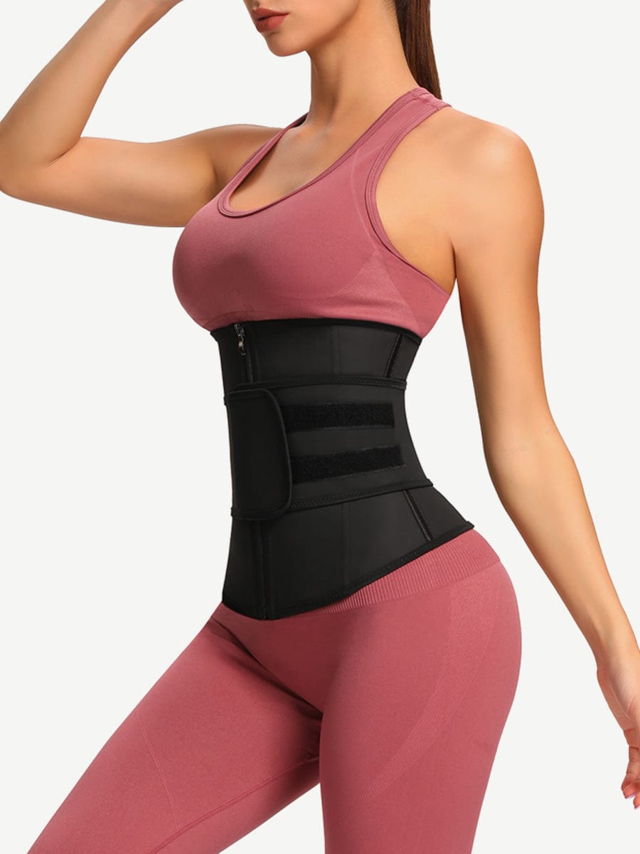 MT200080 — Latex Waist Trainer with 7 Steel Bones, YKK Zipper and Belt