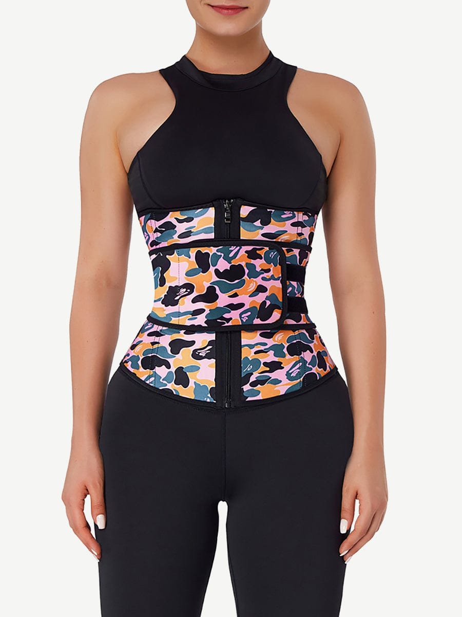 MT200090 — Ceinture gainante en latex camouflage avec sangle