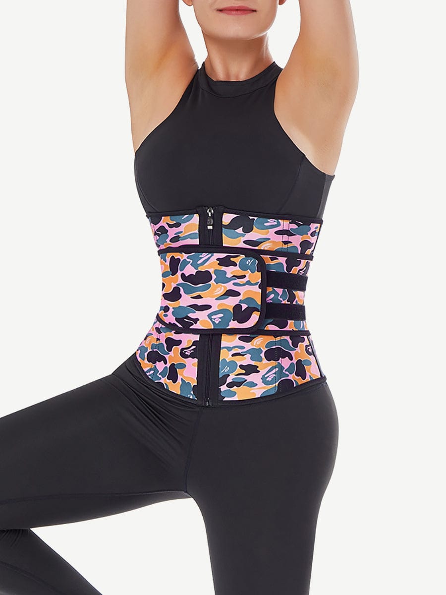 MT200090 — Ceinture gainante en latex camouflage avec sangle