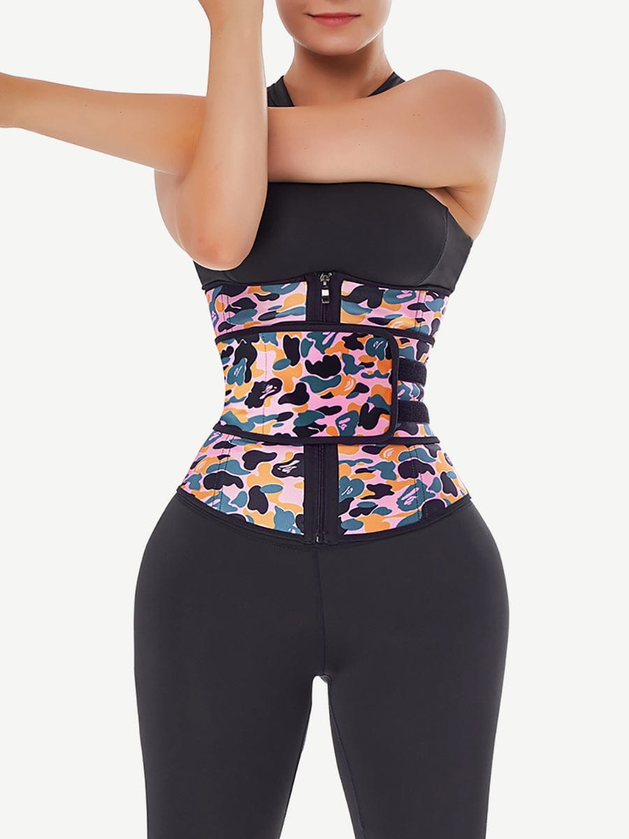 MT200090 — Ceinture gainante en latex camouflage avec sangle