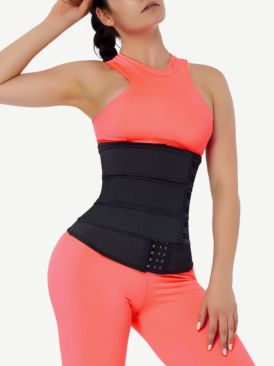 MT200091 — Ceinture gainante en latex avec agrafes et trois sangles