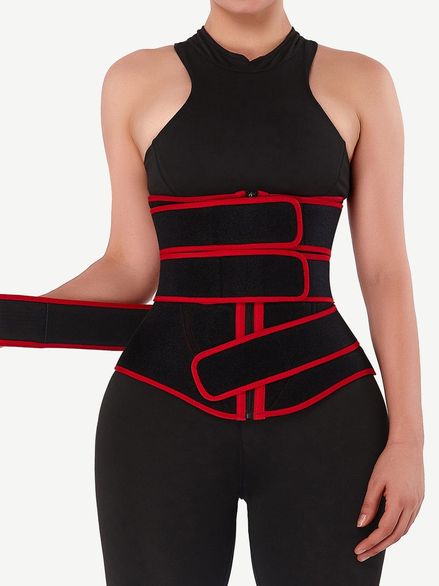 MT200113 — Neoprene Zip Waist Trainer with Three Belts