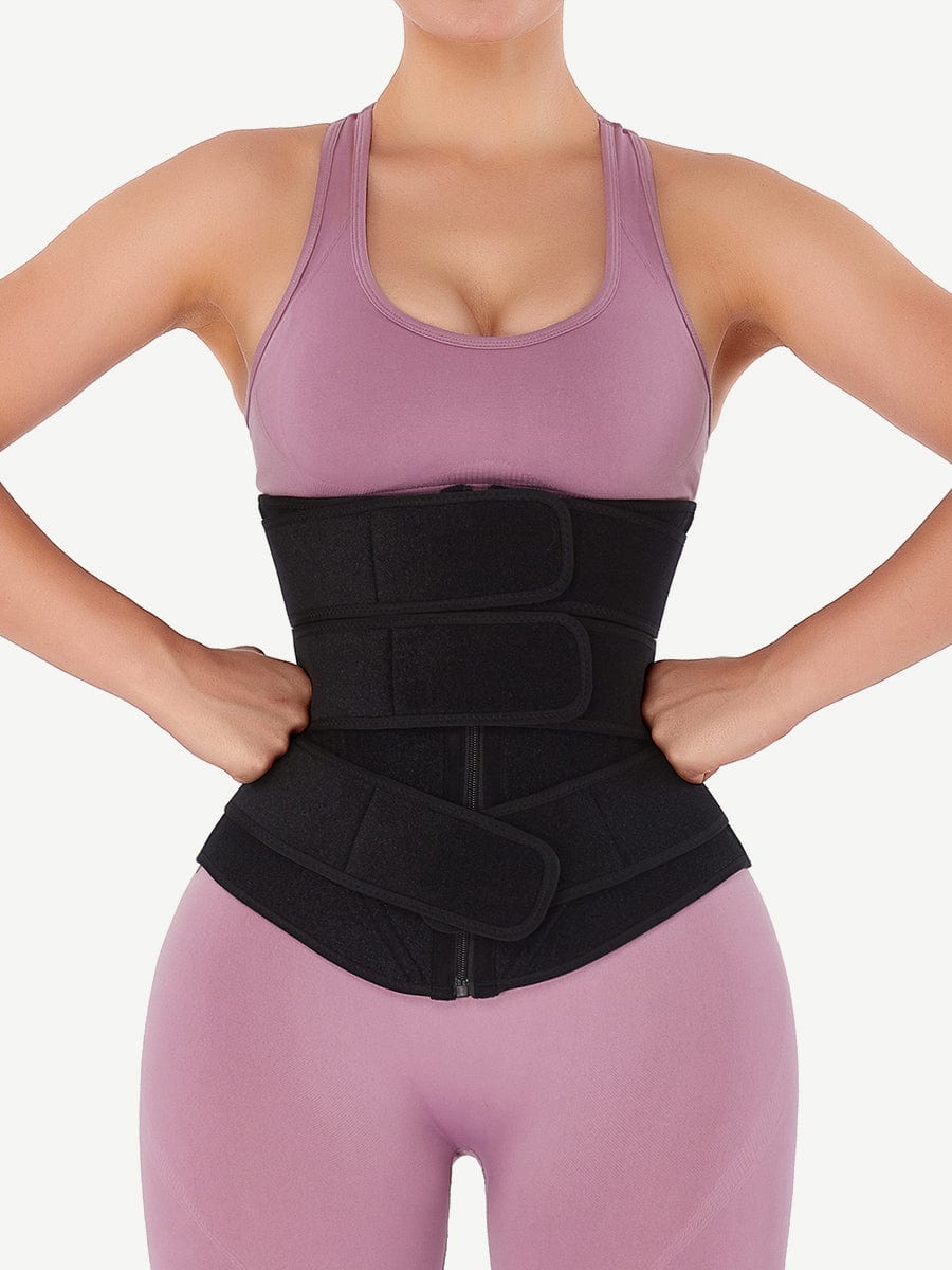 MT200113 — Neoprene Zip Waist Trainer with Three Belts