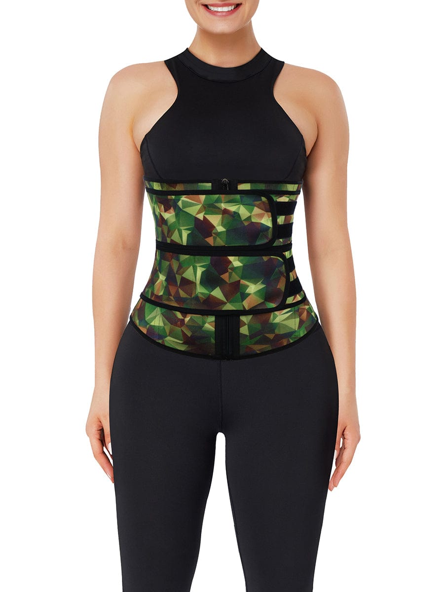 MT200135 — Ceinture gainante en latex camouflage à double sangle