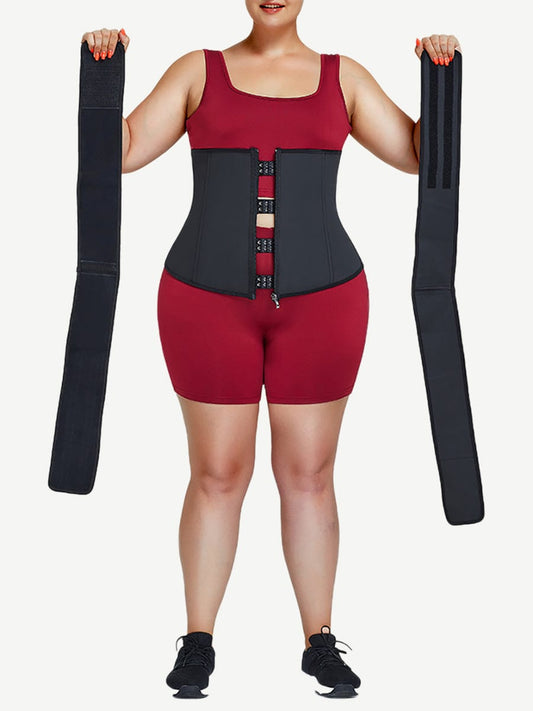 MT200189 — Waist Cincher with 7 Steel Bones and Double Belts
