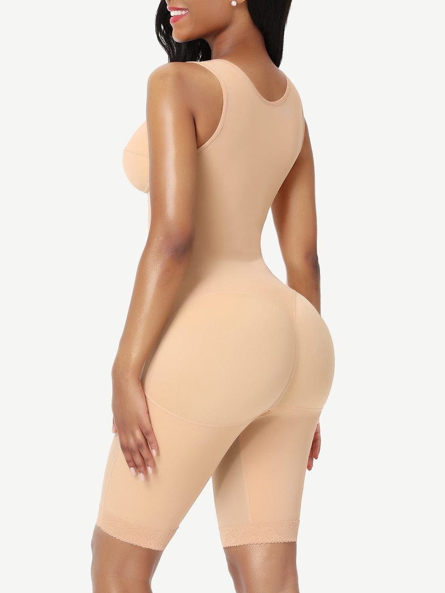 Gaine mi-cuisse à dentelle et poitrine extensible