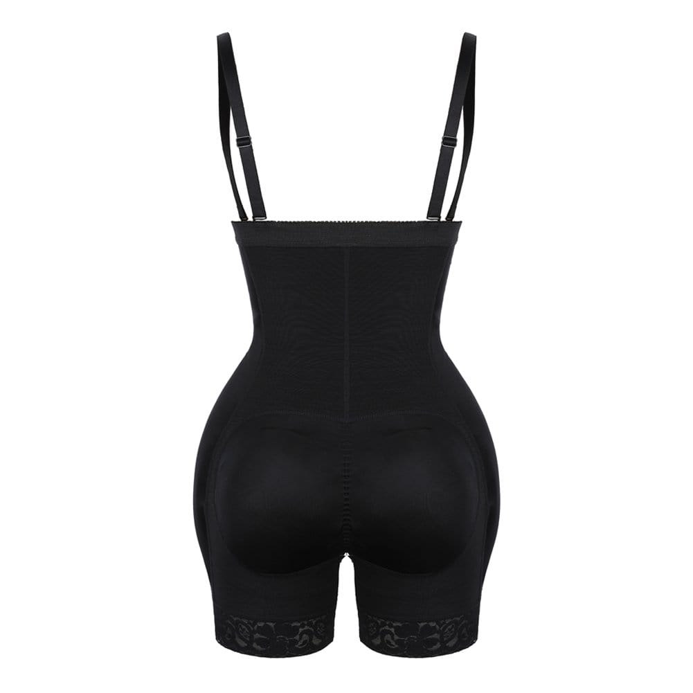 MT200257 — High-Waisted Lace Shaping Shorts with Removable Pads