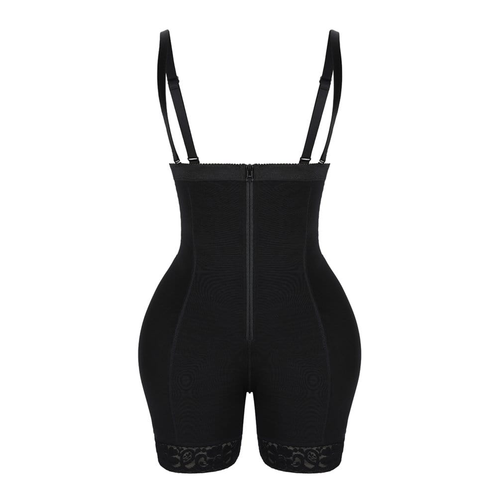 MT200257 — High-Waisted Lace Shaping Shorts with Removable Pads