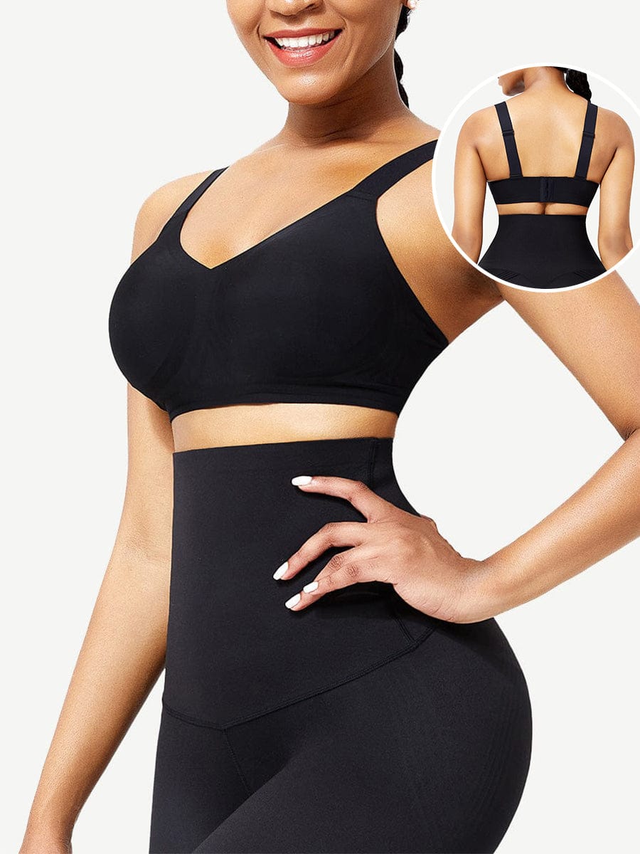 Soutien-gorge gainant noir à coussinets amovibles
