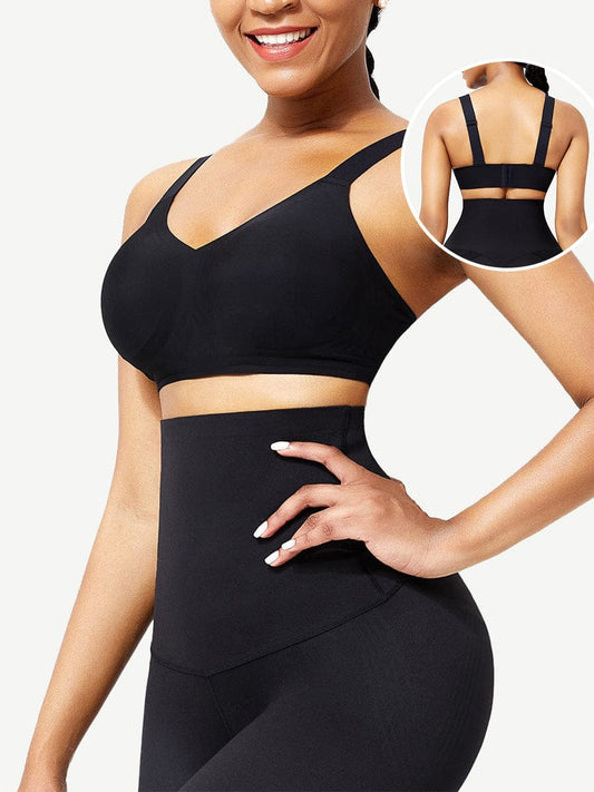 Soutien-gorge gainant noir à coussinets amovibles