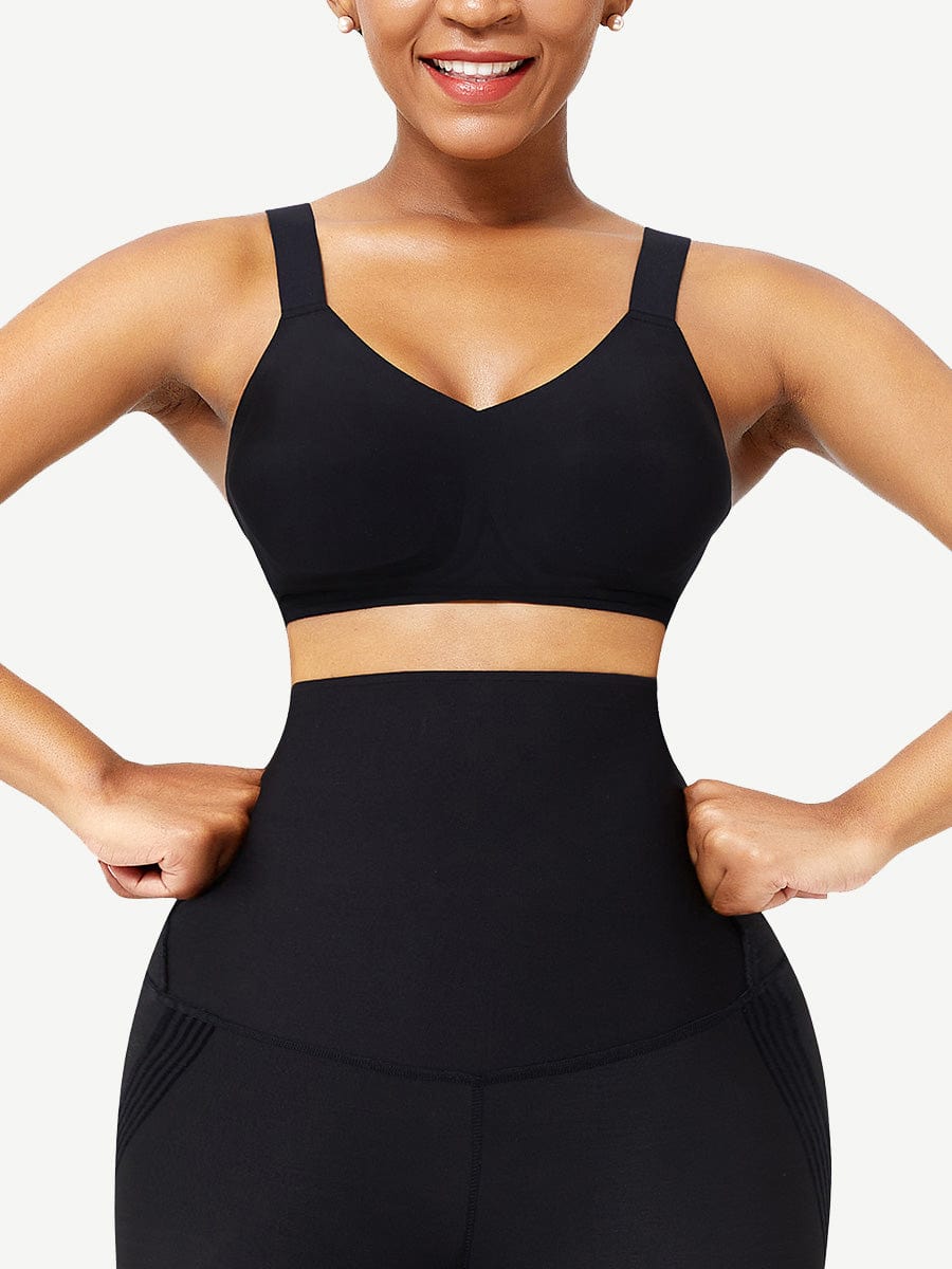 Soutien-gorge gainant noir à coussinets amovibles