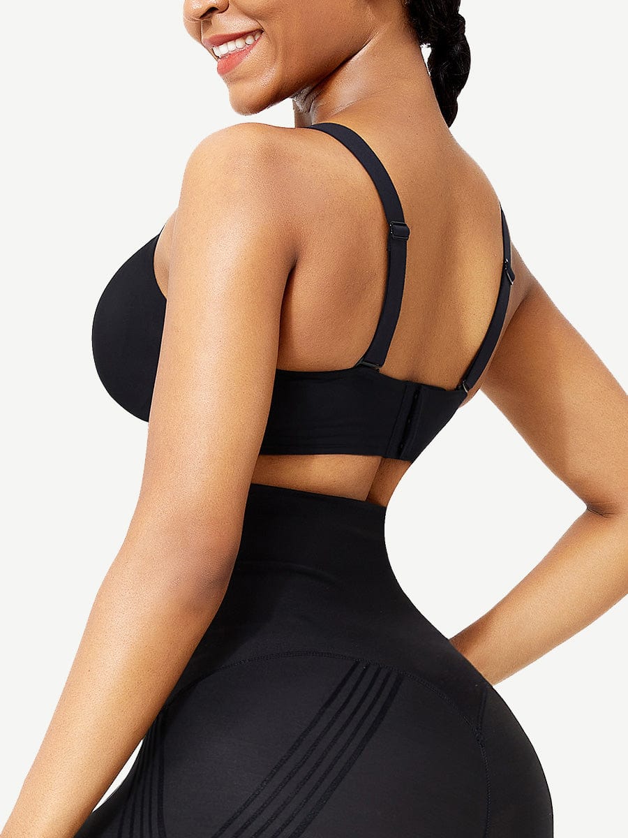 Soutien-gorge gainant noir à coussinets amovibles