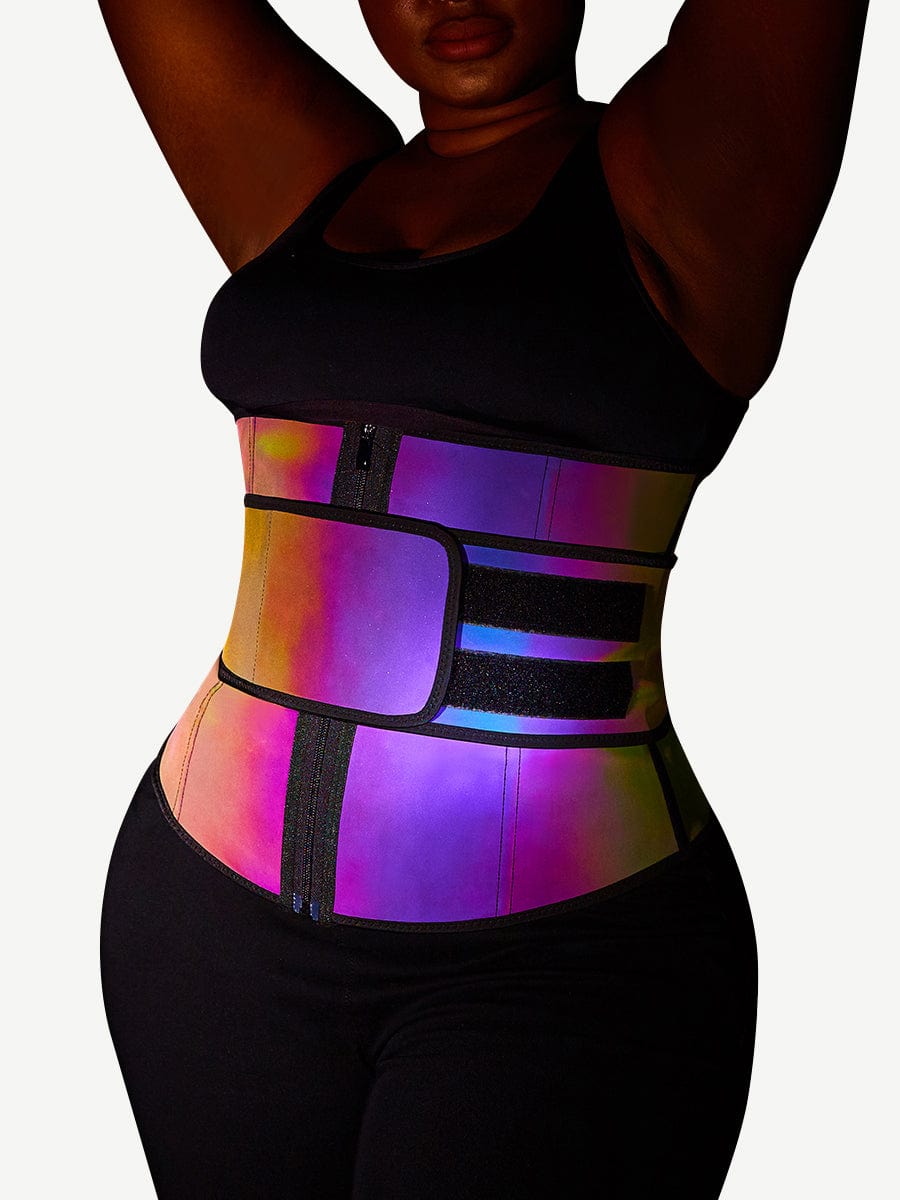 MT200307 — Ceinture gainante en latex à reflets arc-en-ciel