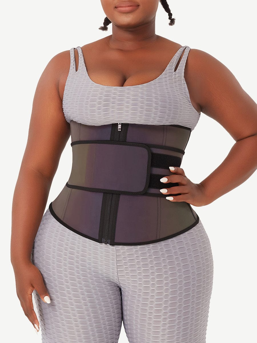 MT200307 — Ceinture gainante en latex à reflets arc-en-ciel