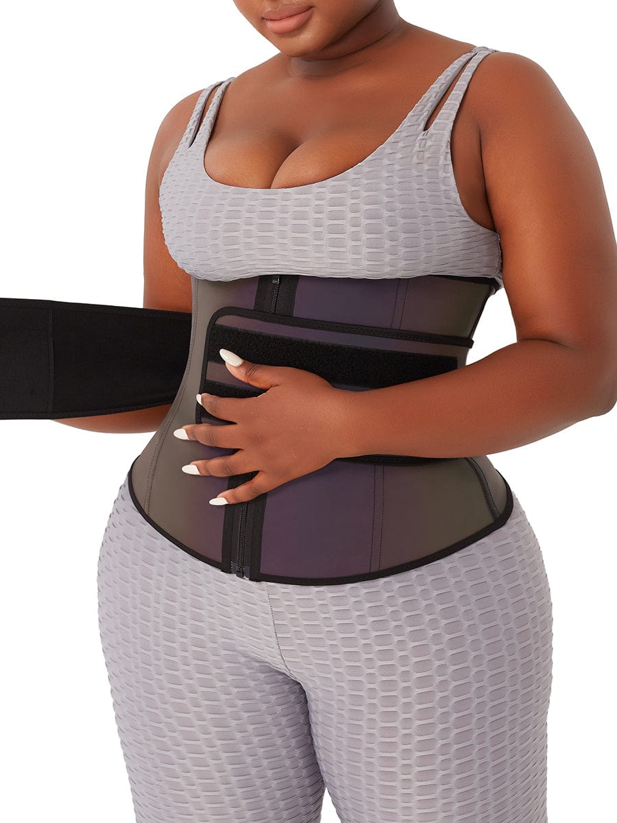 MT200307 — Ceinture gainante en latex à reflets arc-en-ciel