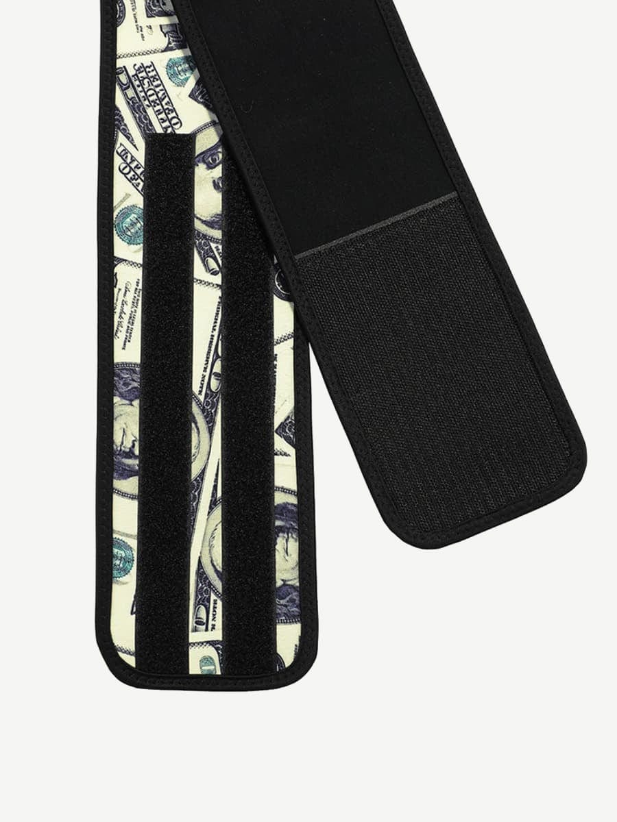 MT200357 — Dollar-Print Latex Waist Trainer with Double Belts