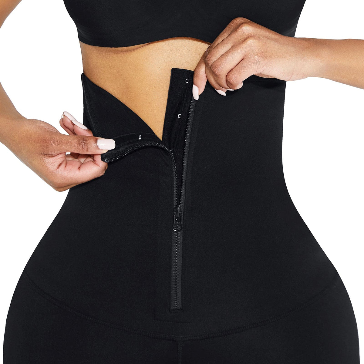 MT200430 — 2-in-1 High-Waisted Zip Shaping Leggings