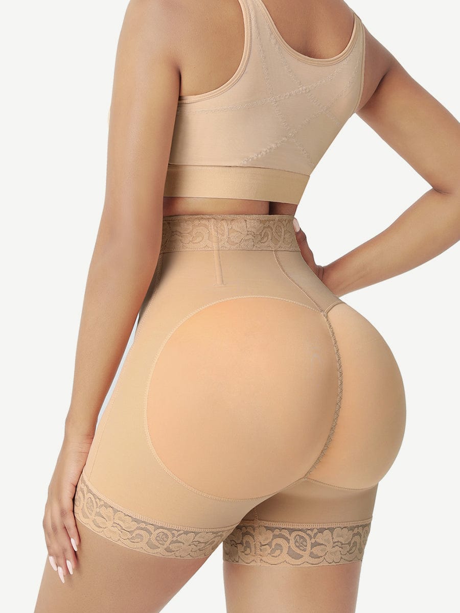 Short gainant taille haute à zip avant