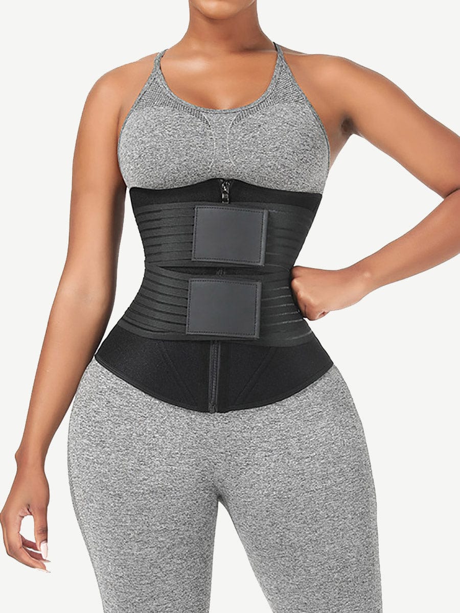 MT210297 — Long Neoprene Waist Trainer with Double Elastic Belts